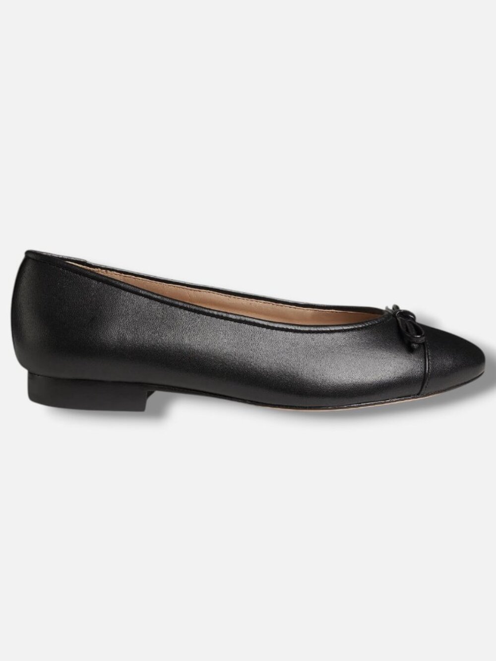 Saks Fifth Avenue Women's Black Leather Ballet Flats Shoes Size EU:38 US:8
